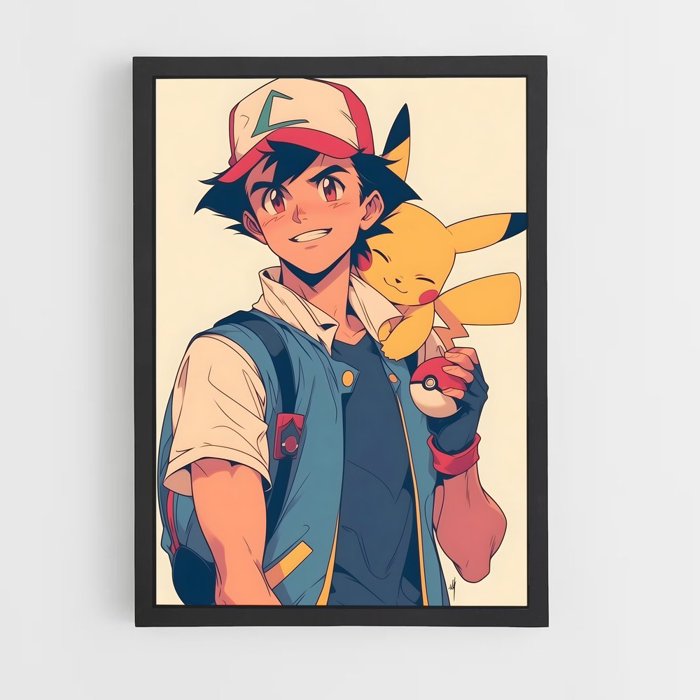 Poster Ash et Pikachu en Mission – affiche Pokemon (vue 2)